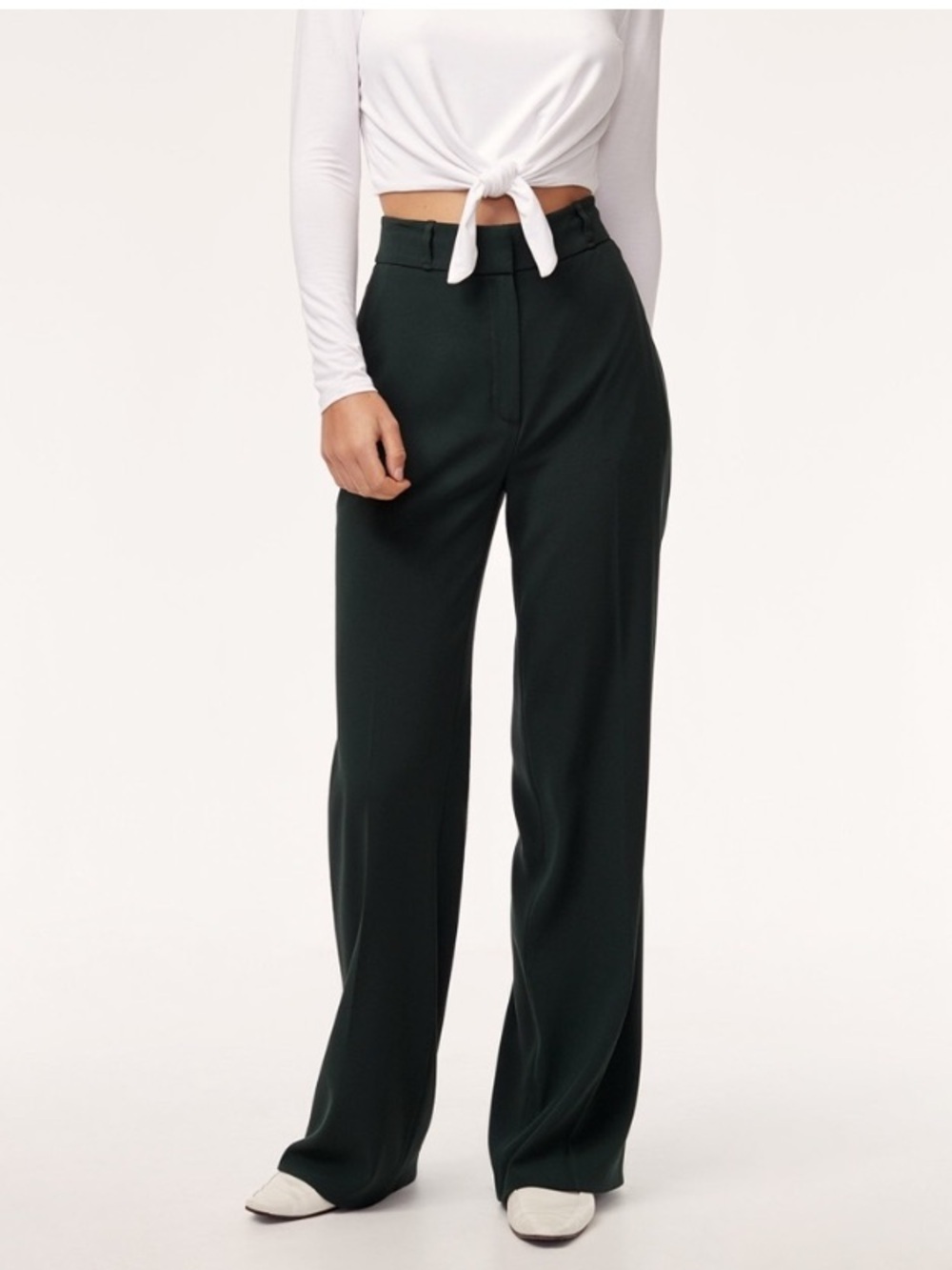 Aritzia Babaton Wide Leg Pant in Dark Green size 6